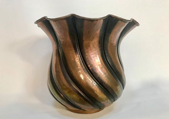 Italian Wrought Copper Cachepot or Vase by Egidio Casagrande for Borgo Valsugana, 1950s-JP-788358