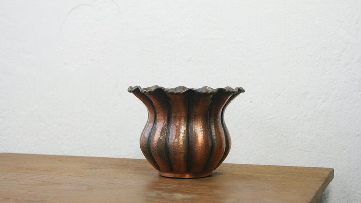 Italian Wrought Copper Cachepot or Vase by Egidio Casagrande for Trydent, 1950s-UMB-1117530