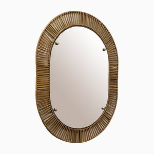 Italian Wrought Iron Bamboo Mirror Frame, 1950s-JQO-1361723