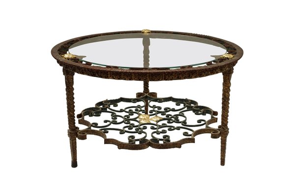 Italian Wrought Iron Coffee Table, 1950s-CEJ-488325