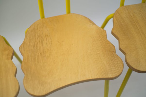 Italian Yellow Chair from Parisotto, 1960s, Set of 3-KQB-1086867