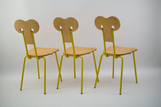 Italian Yellow Chair from Parisotto, 1960s, Set of 3