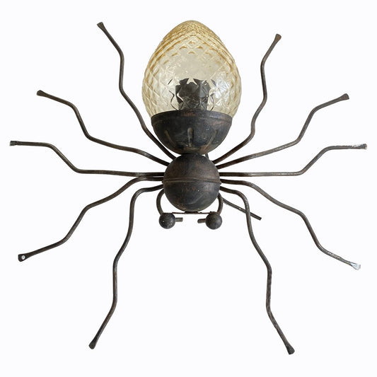 Italian Yellow Glass Lucky Charm Spider Sconce from Illuminazione Rossini, 1960s