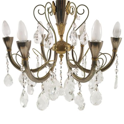 ItalianSilver and Gold Ceiling Lamp, 1920s-NJV-852991