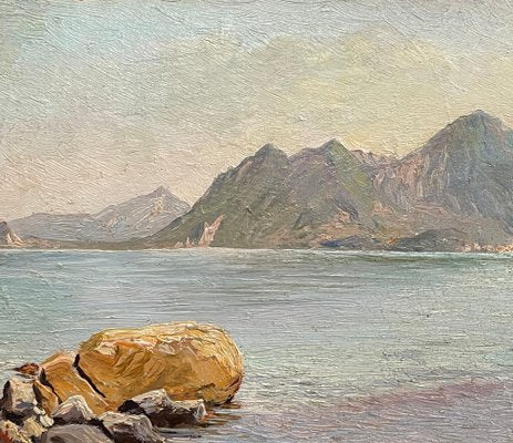 Italo Cenni, Lake Maggiore, Late 19th Century, Oil on Cardboard-PKM-1717574