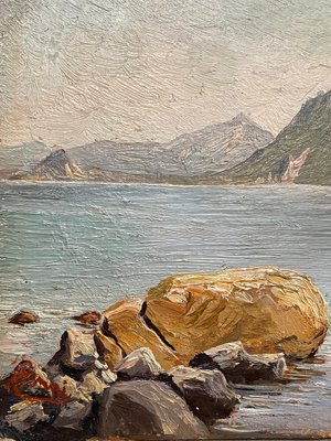 Italo Cenni, Lake Maggiore, Late 19th Century, Oil on Cardboard-PKM-1717574