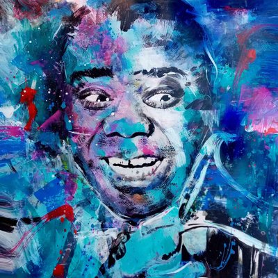 Ivana Burello, Louis Armstrong, Original Mixed Media, 2019, Framed-ZCI-1379375