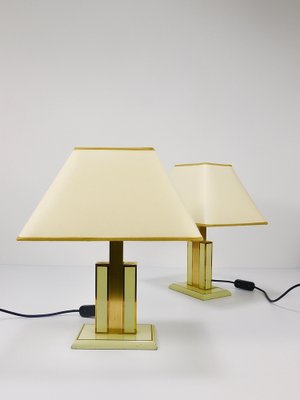 Ivory and Gilt Brass Table Lamps, Italy, 1970s, Set of 2-MWV-1740832