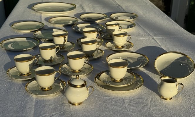 Ivory and Gold Porcelain Fürstin Tableware from Furstenberg, Germany, 1950s, Set of 34-OL-1767708