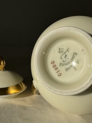 Ivory and Gold Porcelain Fürstin Tableware from Furstenberg, Germany, 1950s, Set of 34-OL-1767708