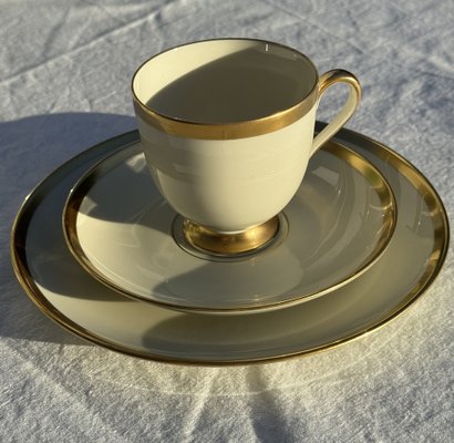 Ivory and Gold Porcelain Fürstin Tableware from Furstenberg, Germany, 1950s, Set of 34-OL-1767708