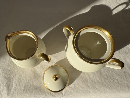 Ivory and Gold Porcelain Fürstin Tableware from Furstenberg, Germany, 1950s, Set of 34-OL-1767708