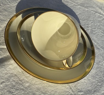 Ivory and Gold Porcelain Fürstin Tableware from Furstenberg, Germany, 1950s, Set of 34-OL-1767708