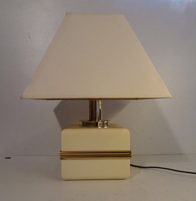 Ivory Colored Epoxy Cube Table Lamp from Bicchielli Italy-AWL-1342381