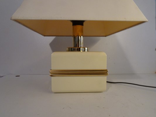 Ivory Colored Epoxy Cube Table Lamp from Bicchielli Italy-AWL-1342381