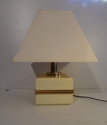 Ivory Colored Epoxy Cube Table Lamp from Bicchielli Italy-AWL-1342381