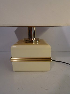 Ivory Colored Epoxy Cube Table Lamp from Bicchielli Italy-AWL-1342381