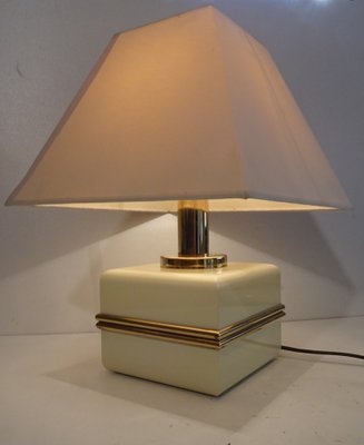 Ivory Colored Epoxy Cube Table Lamp from Bicchielli Italy-AWL-1342381