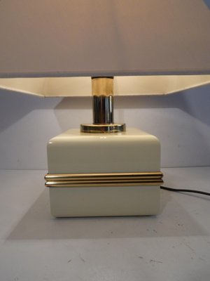 Ivory Colored Epoxy Cube Table Lamp from Bicchielli Italy-AWL-1342381