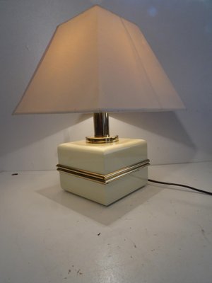 Ivory Colored Epoxy Cube Table Lamp from Bicchielli Italy-AWL-1342381