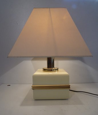 Ivory Colored Epoxy Cube Table Lamp from Bicchielli Italy-AWL-1342381