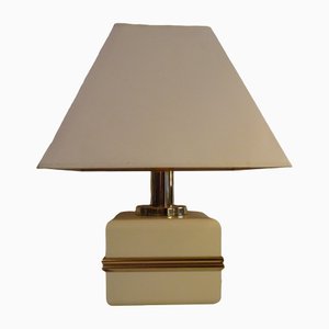 Ivory Colored Epoxy Cube Table Lamp from Bicchielli Italy-AWL-1342381