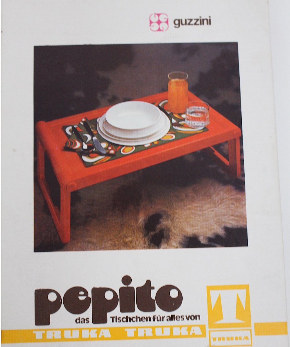 Ivory-Colored Plasti Foldable Breakfast Table from Guzzini, 1970s