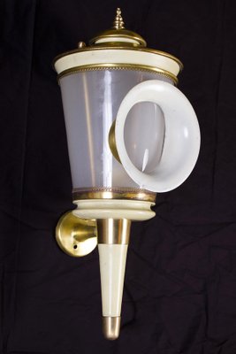 Ivory Painted and Brass Sconces or Wall Lights in the Style of Carlo Scarpa, 1940s, Set of 2-MBH-1032585