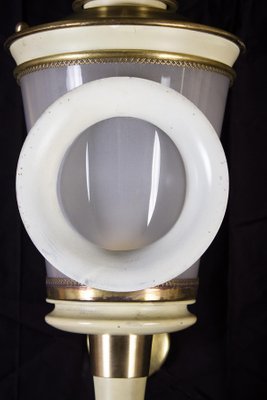 Ivory Painted and Brass Sconces or Wall Lights in the Style of Carlo Scarpa, 1940s, Set of 2-MBH-1032585