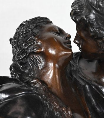 J-A. Houdon, Le Baiser Donné, Late 19th Century, Bronze-RVK-1347472