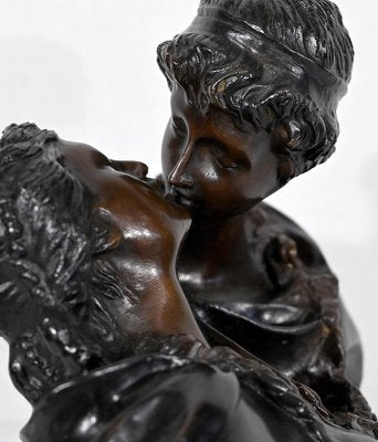 J-A. Houdon, Le Baiser Donné, Late 19th Century, Bronze-RVK-1347472