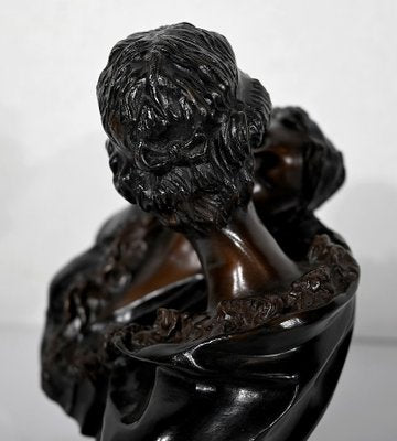 J-A. Houdon, Le Baiser Donné, Late 19th Century, Bronze-RVK-1347472