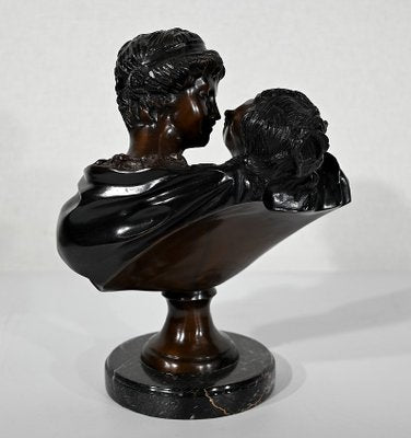 J-A. Houdon, Le Baiser Donné, Late 19th Century, Bronze-RVK-1347472