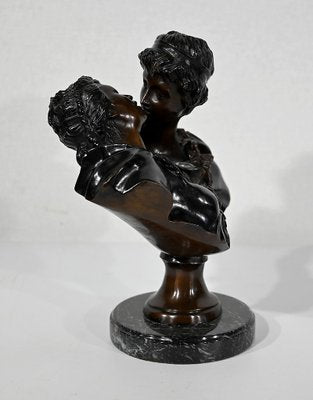 J-A. Houdon, Le Baiser Donné, Late 19th Century, Bronze-RVK-1347472