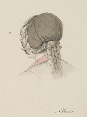 J. Aberli, Studies of a Woman with a Bonnet, 1750, Watercolor-OJR-1273249