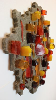 J Avoinet, Wall Artworks, 1960s, Glass Shard and Cement, Set of 2-DT-2026112