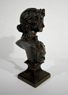 J.C. Marin, Young Woman Crowned with Flowers, 19th-Century, Bronze-RVK-1341794