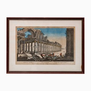 J. Chereau, The Ruins of Carthage, Remains of the Temple of Mars, 18th Century, Watercolor Etching-UQL-1723813