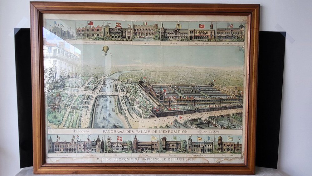 J.E. Goossens, Panorama des Palais de L'Exposition Universelle de Paris, 1878, Lithograph