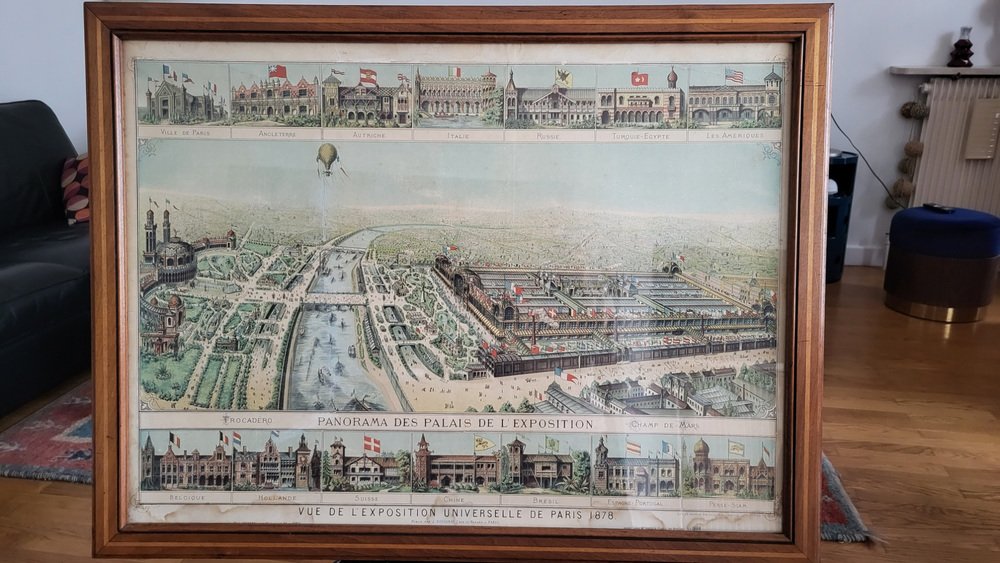 J.E. Goossens, Panorama des Palais de L'Exposition Universelle de Paris, 1878, Lithograph