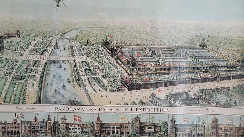 J.E. Goossens, Panorama des Palais de L'Exposition Universelle de Paris, 1878, Lithograph