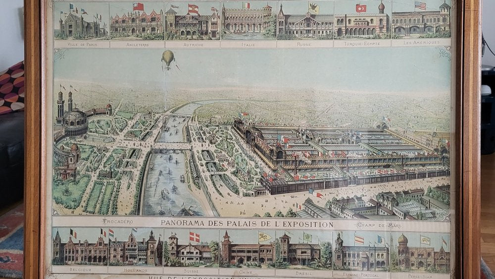 J.E. Goossens, Panorama des Palais de L'Exposition Universelle de Paris, 1878, Lithograph