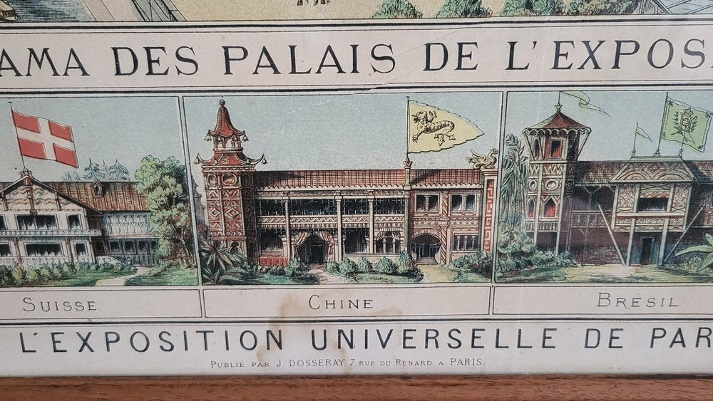 J.E. Goossens, Panorama des Palais de L'Exposition Universelle de Paris, 1878, Lithograph