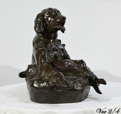 J-E. Masson, The Dog with a Hare, Early 1900s, Bronze-RVK-1724912