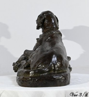 J-E. Masson, The Dog with a Hare, Early 1900s, Bronze-RVK-1724912