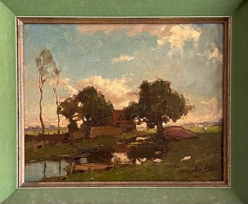 J. G. Van Jole, Dutch Landscape, 1890s-1910s, Oil on Canvas-CJU-2031332