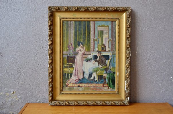 J. Goettelmann, Interior Scene Painting, 1911, Oil on Canvas, Framed-AIU-1338120