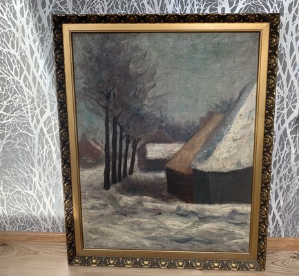 J. Han, Winter Landscape, 1880, Oil on Canvas, Framed-WQQ-2036119