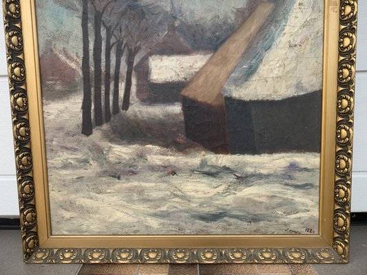 J. Han, Winter Landscape, 1880, Oil on Canvas, Framed-WQQ-2036119