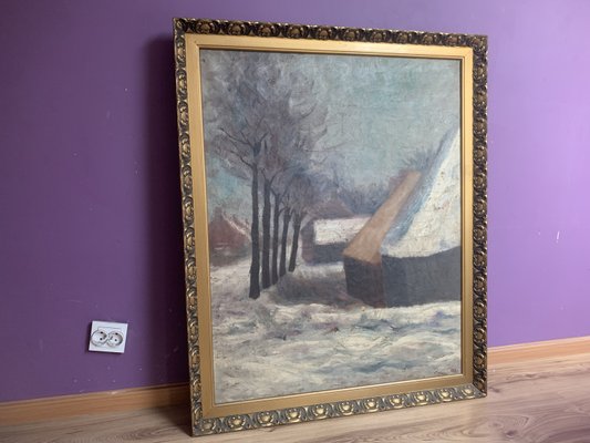 J. Han, Winter Landscape, 1880, Oil on Canvas, Framed-WQQ-2036119